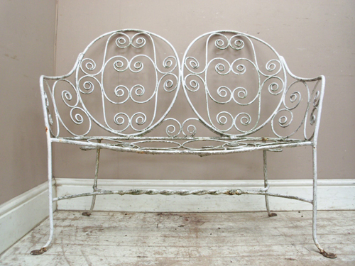 old iron double garden seat